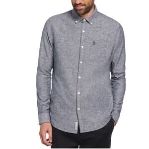 Penguin Linen Blend Shirt, Men's XXL, NWT, Dark Sapphire